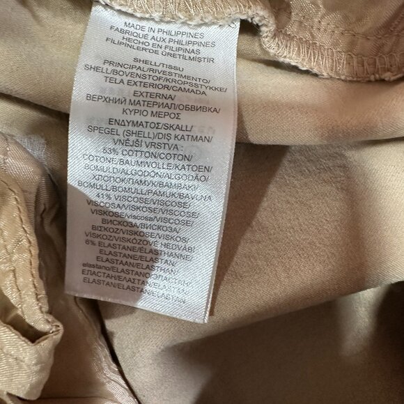 Ralph Lauren Pants Womens 4 Tan Stretch Flat Front Tapered Leg Zip Fly Pockets - Picture 6 of 8